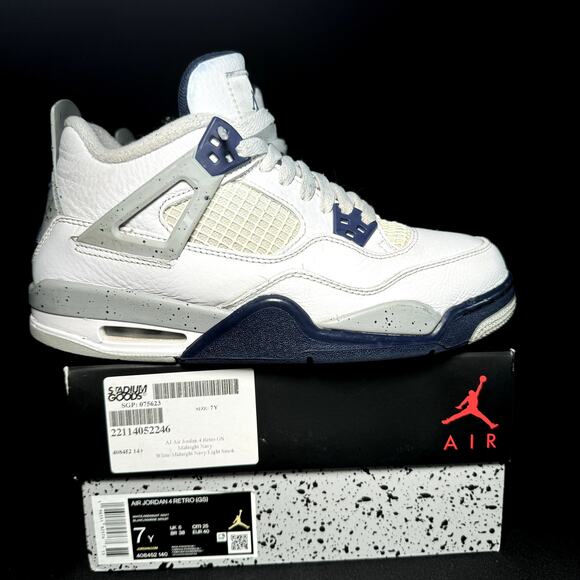 Size 7 - Nike Air Jordan 4 Retro GS Midnight Navy 2022 Shoes